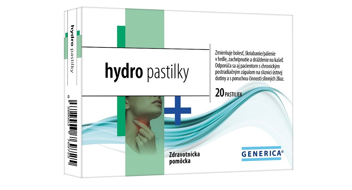 Generica, Prémiová kvalita produktov, certifikovaná výroba, Hydro pastilky, Regeneruje podráždenú sliznicu