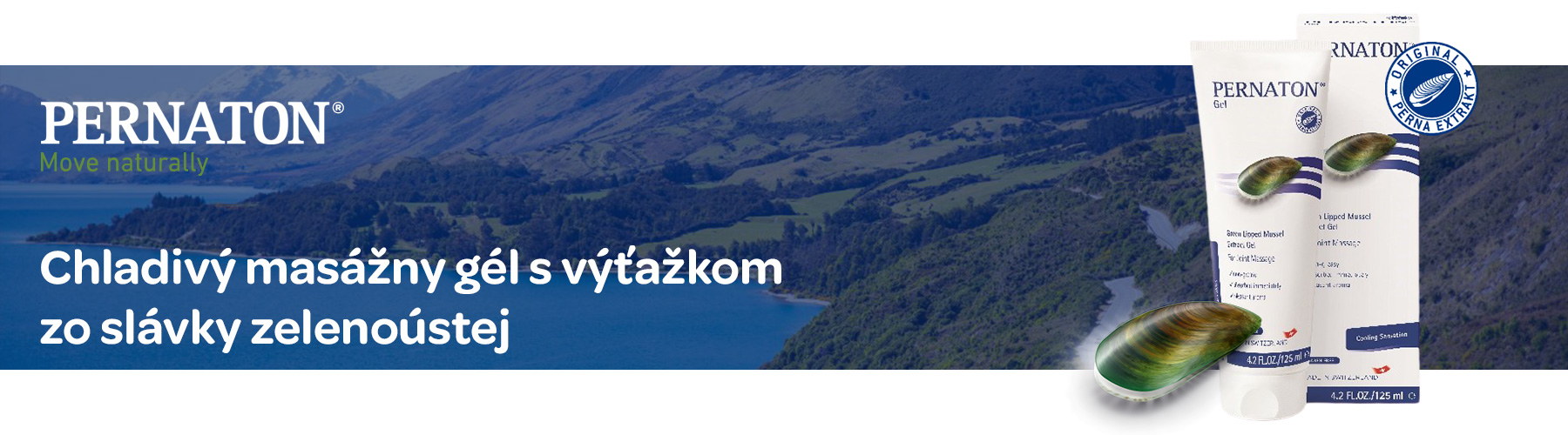 Pernaton, chladivý gél, na kĺby a svaly, extrakt zo slávky zelenoústej