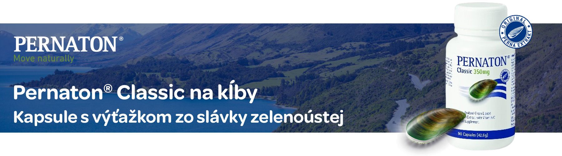 Pernaton classic, kapsule z vitamínom C, výťažok zo slávky zelenoústej, pre správnu činnosť kĺbov