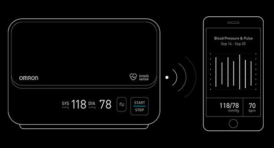 Omron, tlakomer, bluetooth pripojenie, aplikácie pre android a apple, rýchla detekcia tlaku
