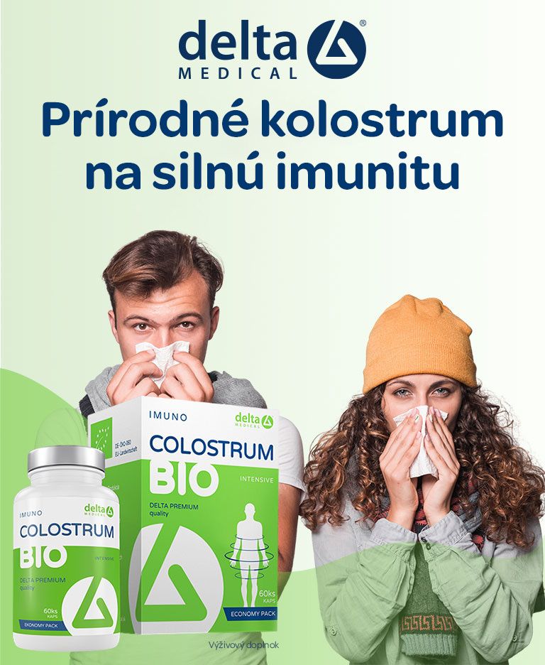 Delta colostrum BIO, 100% kravský kolostrum, forma tabliet, vhodný pre dospelých, imunita