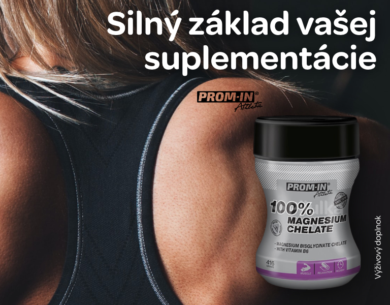 Prom-in, Magnesium Chelate 100 %, magnézium, hořčík, suplementace, doplněk výživy, fyzická zátěž