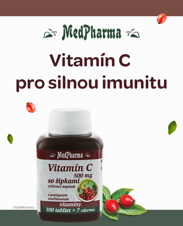Medpharma, Vitamin C, šípek, imunita, obranyschnopnost, kosti, srdce, snížení unavy