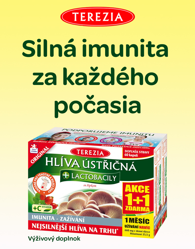 Terezia hlíva ústřičná + lactobacily, imunita, Hlíva ústřičná, šípek, lactobacily