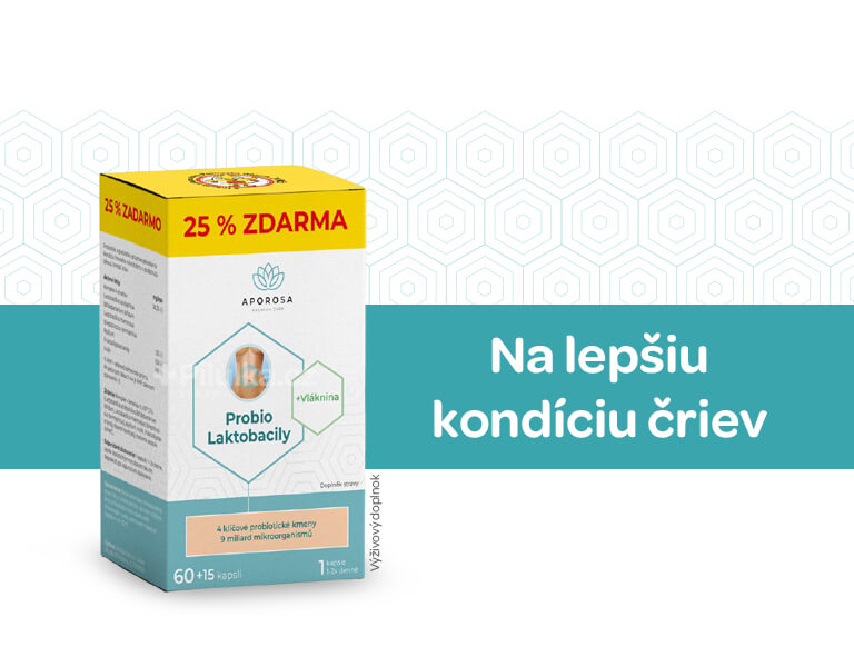 aporosa, probio laktobacily, banner, vláknina, komplex mikroorganizmů