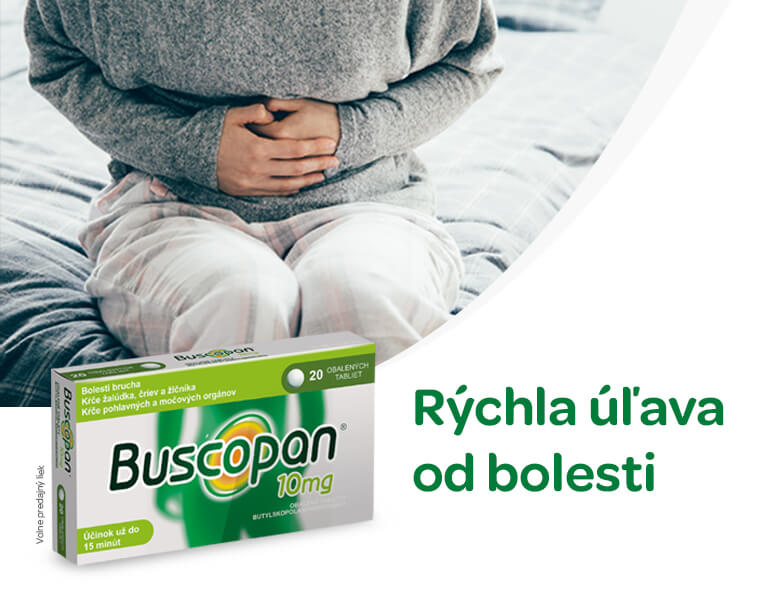Buscopan 10mg 20 obalených tabliet, banner