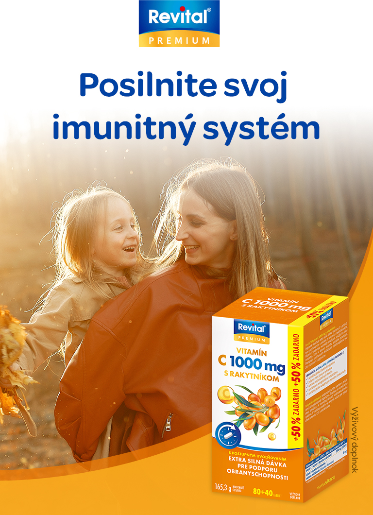 Revital Vitamín C, s obsahom rakytníka, imunita, obranyschopnosť