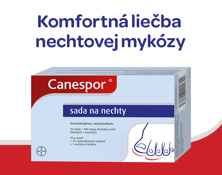 Canespor, nechtová mykóza, praktické balenie, ľahká aplikácia