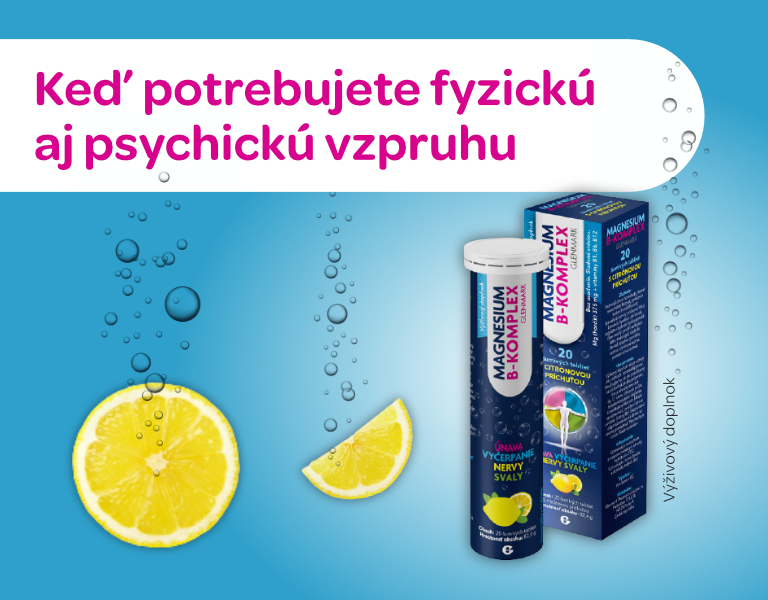 Glenmark Magnesium B-Komplex šumivé tablety s citrónovou príchuťou