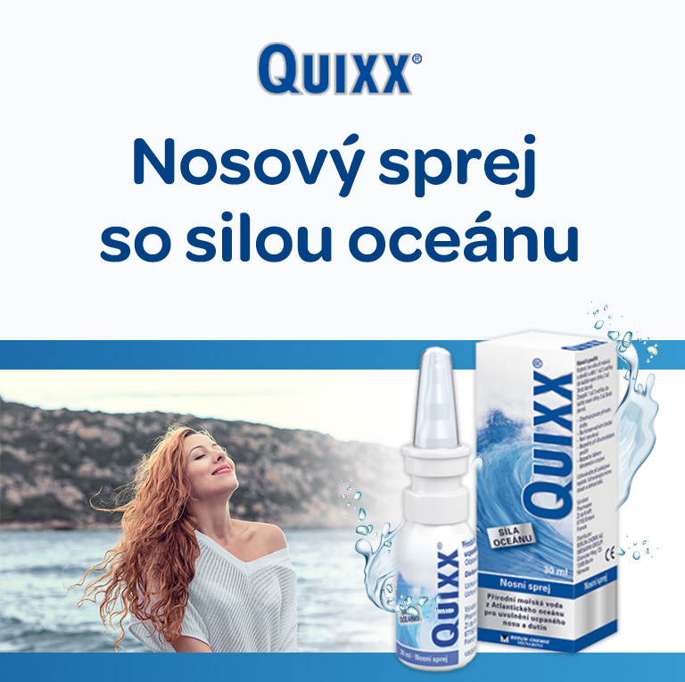 Quixx, nosní sprej, uvolňuje ucapené dutiny, s mořskou vodou