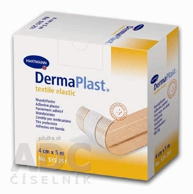 Obrázok DERMAPLAST TEXTILE ELASTIC náplasť na rany z textilnej tkaniny elastická (8cmx5m) 1x1 ks