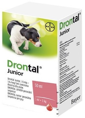 Obrázok Drontal Junior perorálna suspenzia pre psy 1x50 ml