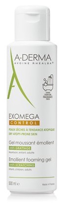 Obrázok A-Derma Exomega zvláčňujúci penivý gél pre veľmi suchú citlivú a atopickú pokožku  500 ml