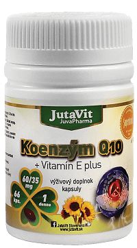 Obrázok JutaVit Koenzým Q10 + vitamín E plus cps 1x66 ks