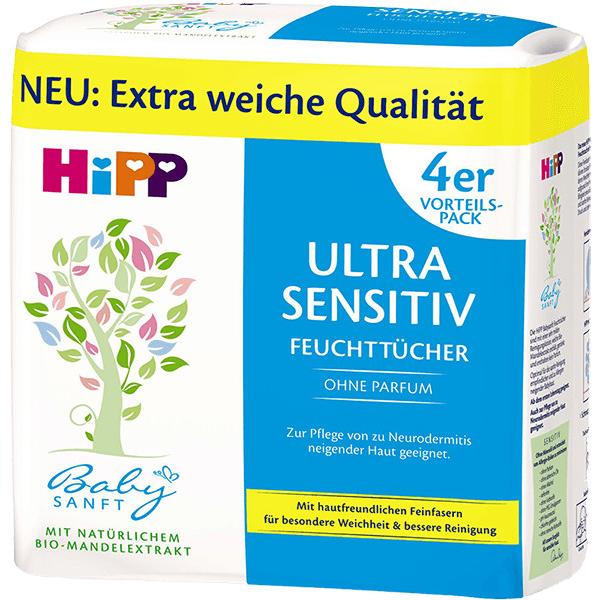 Obrázok HiPP Babysanft Čistiace vlhčené obrúsky ULTRA SENSITIVE bez parfumu 4x52 ks
					
				