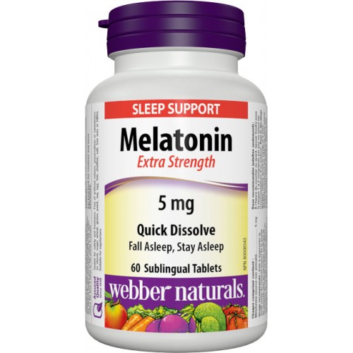 Obrázok Webber Naturals Melatonín 5mg 60 tabliet