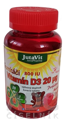 Obrázok JUTAVIT Gumkáči vitamín D3 20 µg - kids 60 gum