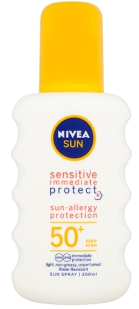 Obrázok Nivea Sun Protect & Sensitive ochranný sprej na opaľovanie SPF 50+  200 ml