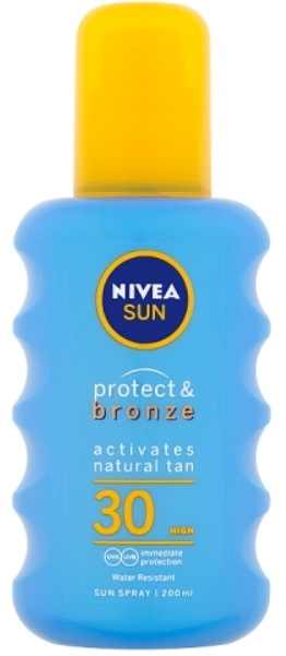 Obrázok NIVEA Sun Protect & Bronze Spray SPF30 Kozmetika na opaľovanie 200ml