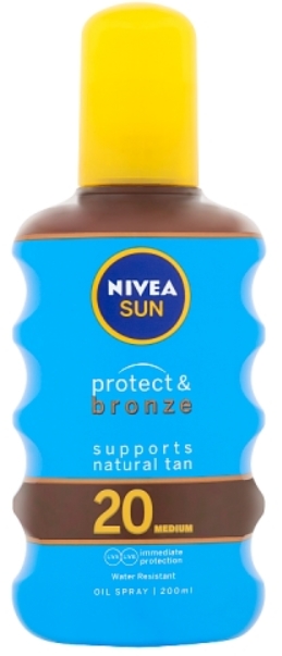 Obrázok NIVEA Sun Protect & Bronze Oil Spray SPF20 Kozmetika na opaľovanie 200ml