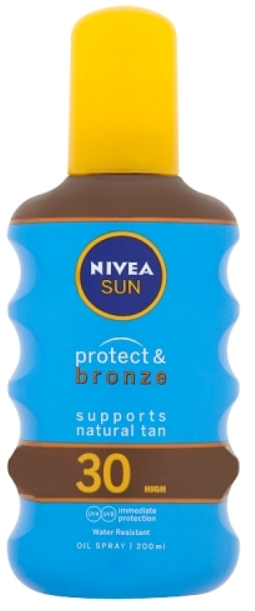 Obrázok NIVEA Sun Protect & Bronze Oil Spray SPF30 Kozmetika na opaľovanie 200ml