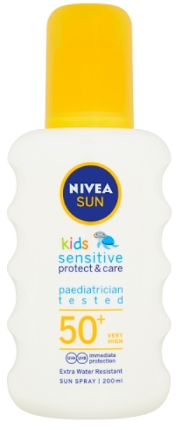 Obrázok NIVEA SUN Kid´s Sensitive Spray SPF50+  200 ml (4005900600202)