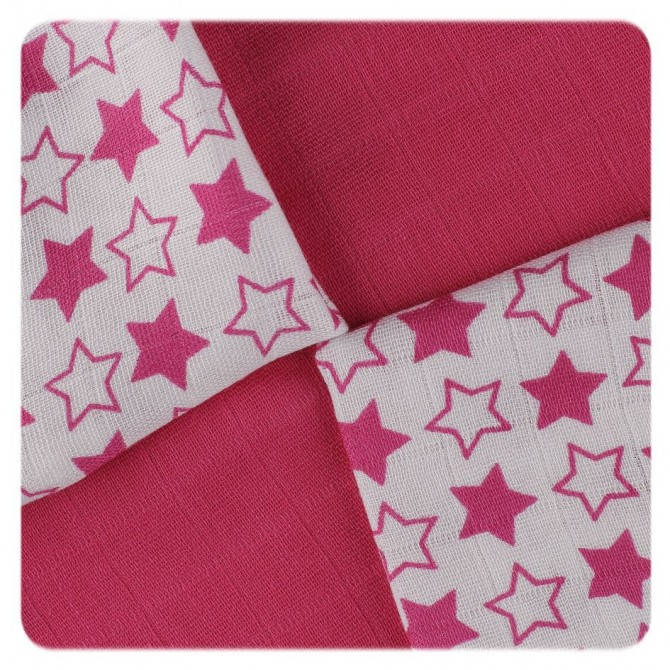 Obrázok XKKO - BMB  Bambusové obrúsky 30x30 - Little Stars Magenta Mix (9ks)