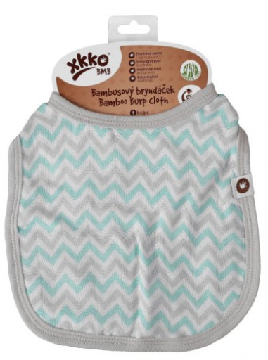 Obrázok XKKO - Bambusový podbradník Scandinavian Baby Mint Chevron