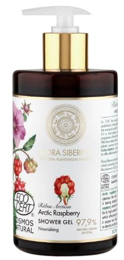 Obrázok NATURA SIBERICA Flora Siberica Výživný sprchový gel Arktická malina 480 ml (4680038352218)