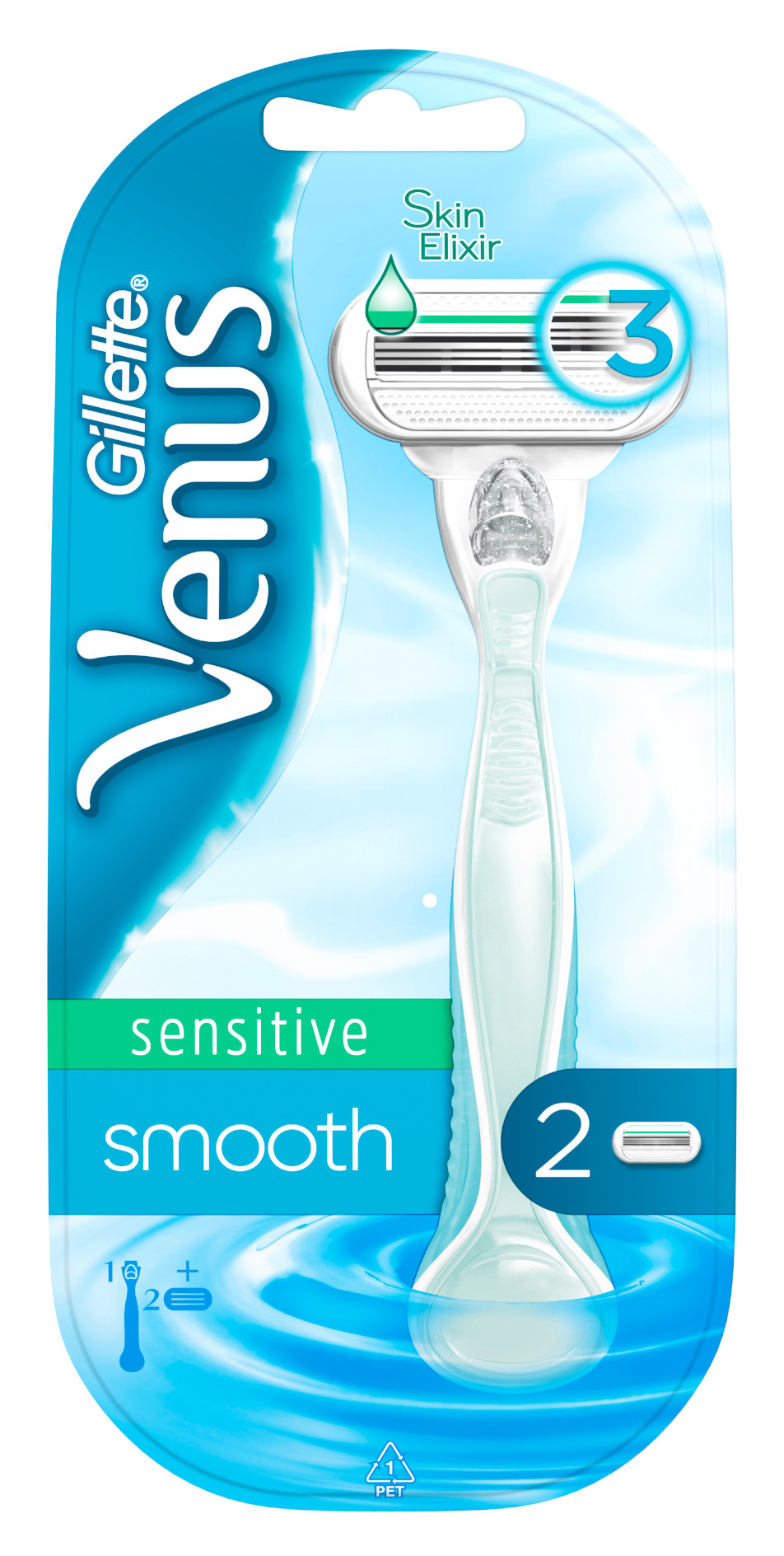 Obrázok GILLETTE Venus Smooth Sensitive strojek + hlavice 2 ks (7702018486939)