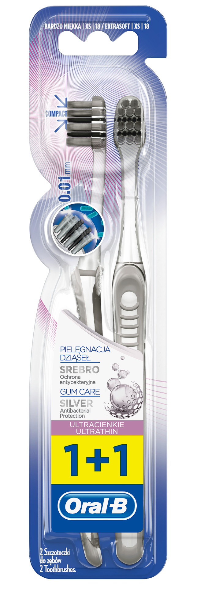 Obrázok Oral-B Ultra Thin Silver Extra Soft XS DUO