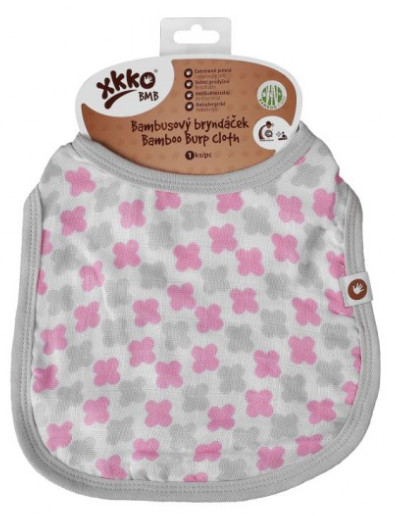 Obrázok XKKO - Bambusový podbradník Scandinavian Baby Pink Cross