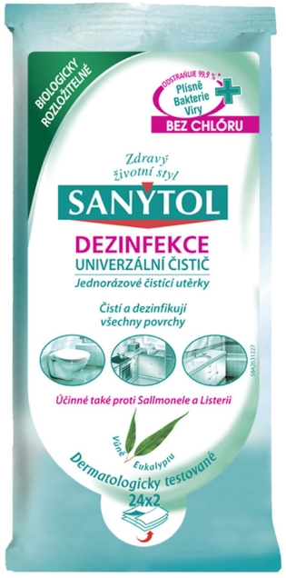 Obrázok Sanytol jednorázové čistící utěrky 24 ks