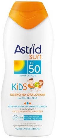 Obrázok ASTRID SUN Detské mlieko na opaľovanie SPF 50 200 ml (8592297000600)