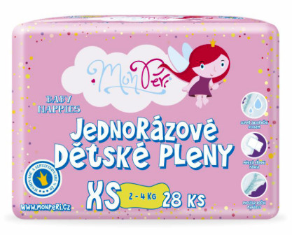 Obrázok MONPERI - jednorázové plienky 2-4kg, veľkosť XS