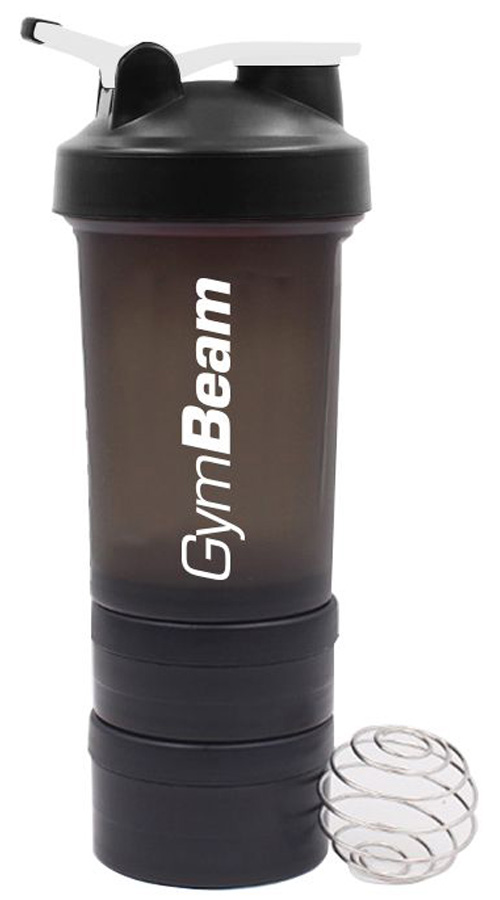 Obrázok GymBeam Viacdielny šejker Blend Bottle Black White 600 ml