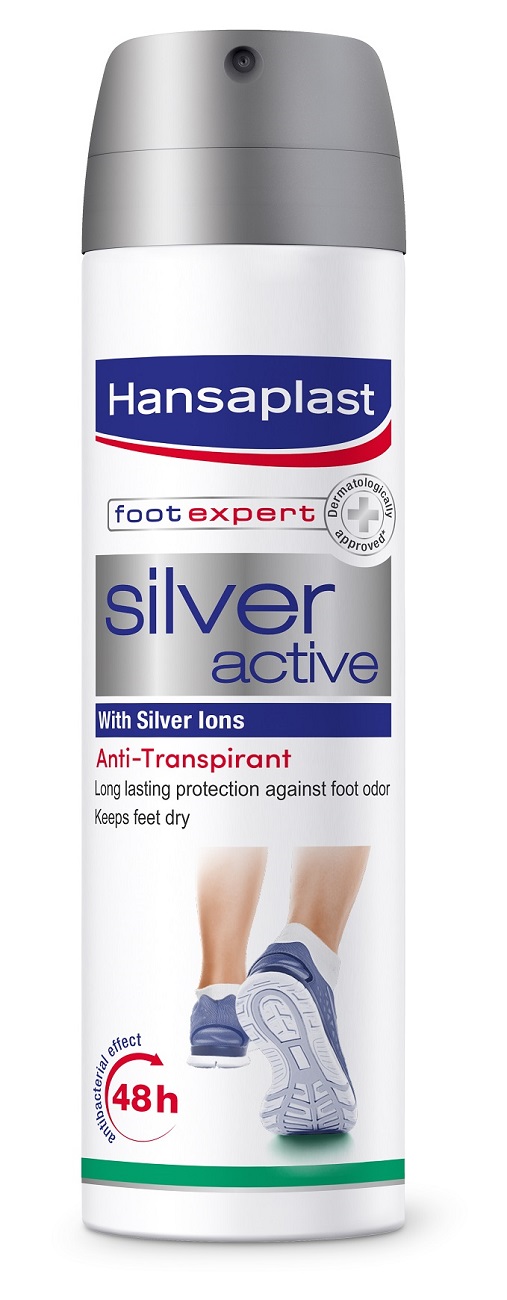 Obrázok HANSAPLAST sprej na nohy SILVER active Antiperspirant (48 h) 1x150 ml