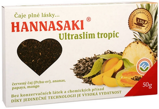 Obrázok HANNASAKI Ultraslim Tropic červený čaj s ovocím, 1x50 g