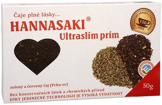 Obrázok HANNASAKI Ultraslim Prim zmes zeleného a červeného Pchu-er čaju, 1x50 g