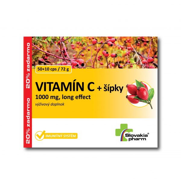 Obrázok Slovakiapharm VITAMÍN C 1000 mg +šípky long effect