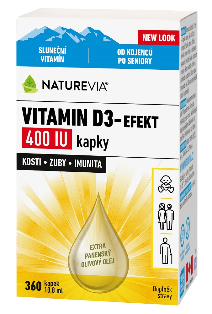 Obrázok SWISS NATUREVIA VITAMÍN D3-EFEKT 400 I.U. kvapky 10,8ml (360 kvapiek)