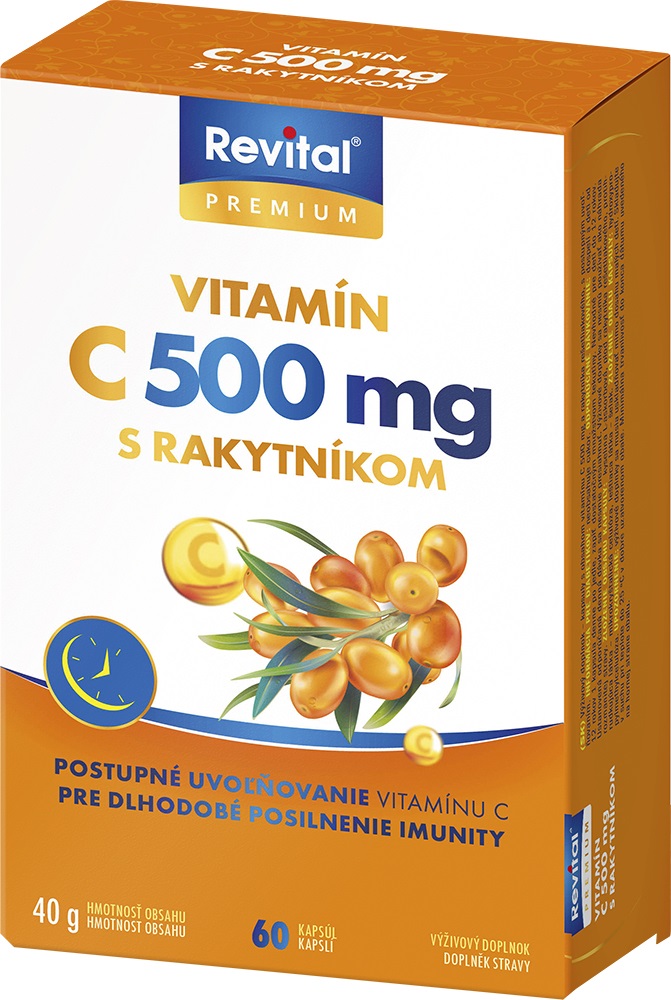 Obrázok Revital PREMIUM VITAMIN C 500 mg S RAKYTNÍKOM