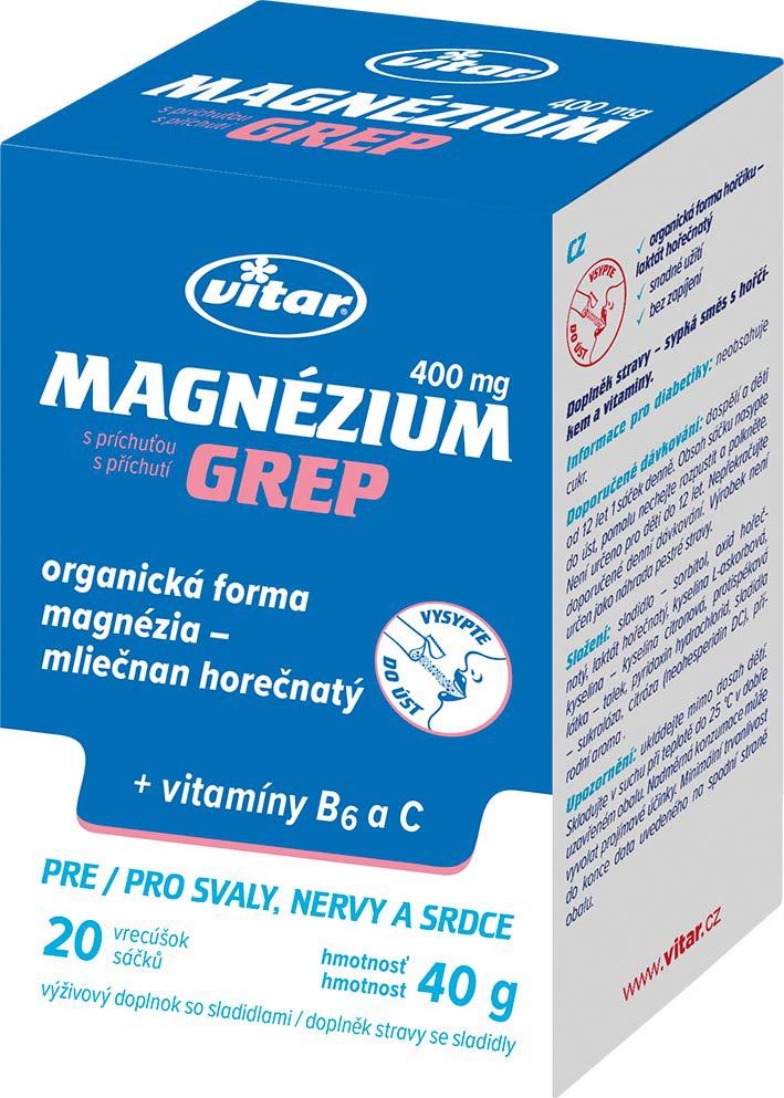 Obrázok VITAR Magnézium 400 mg + vitamíny B6 a C