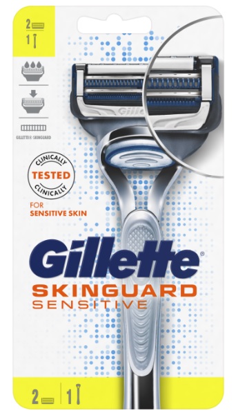 Obrázok GILLETTE Skinguard Sensitive + hlavice 2 ks (7702018486342)