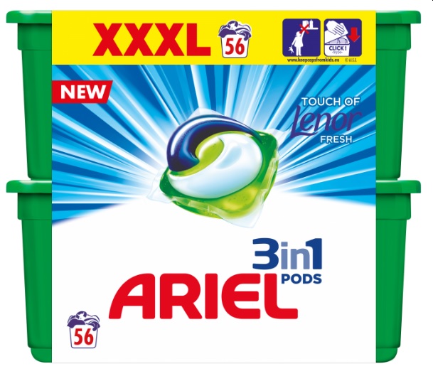 Obrázok ARIEL Touch of Lenor 3in1 (2 x 28 ks) (8001090410726)