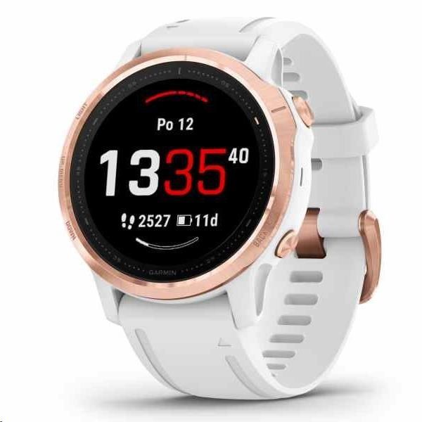 Obrázok Garmin fenix6S Glass, RoseGold/White Band (MAP/Music) (010-02159-11)