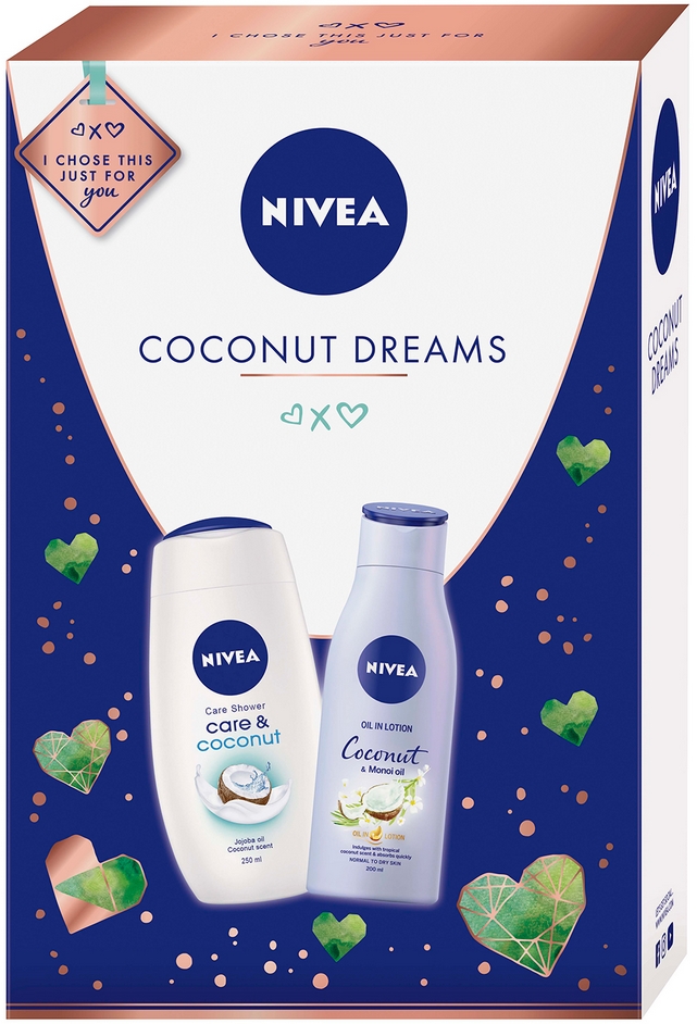 Obrázok Nivea Care & Coconut pre ženy sprchovací krém 250 ml + telové mlieko Coconut & Monoi Oil 200 ml