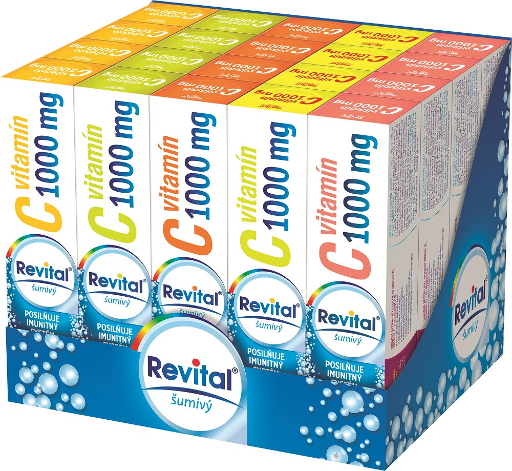 Obrázok Revital vitamín C 1000 mg šumivý MIX BOX