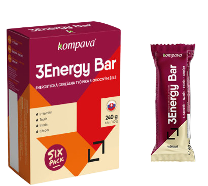 Obrázok Kompava 3Energy Bar Sixpack, 6x40 g, višňa (8586011215470)