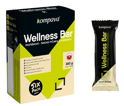 Obrázok Kompava Wellness Bar Sixpack, 6x60 g, čokoláda-mandľa (8586011215524)